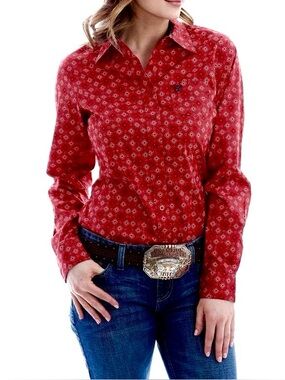 Women’s Cinch Western shirt red Size XL, stretch, like new!
